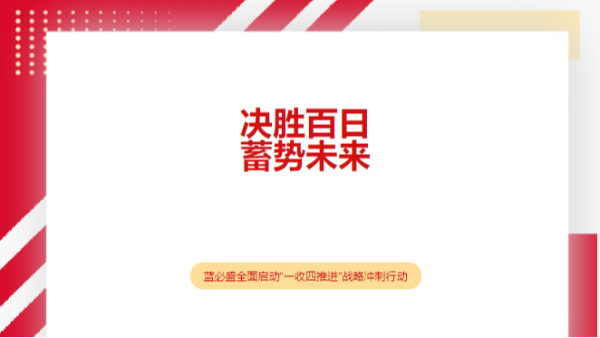 决胜百日 蓄势未来|蓝必盛全面启动“一收四推进”战略冲刺行动